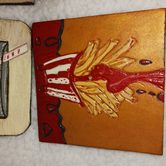 Leather Coasters - 4" square - Picture 3 of 5